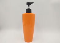 Owalne pomarańczowe plastikowe butelki kosmetyczne PET Puste mleczko Mydło Butelka Połysk Powierzchnia