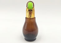 30 ml szklane butelki kosmetyczne w kolorze bursztynu ze złotą nakrętką na olejek eteryczny