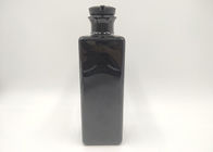 Czarna skóra Pielęgnacja Niestandardowe butelki kosmetyczne Płaski kwadratowy żel pod prysznic Szampon Butelka