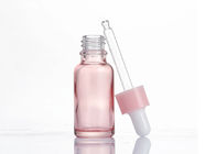 15 ml 30 ml różowa półprzezroczysta szklana butelka z zakraplaczem do olejków eterycznych Dostosowana