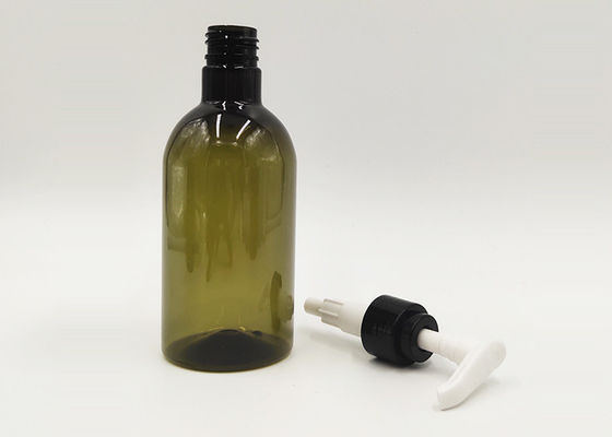 300 ml Niestandardowe butelki kosmetyczne Zielony przezroczysty plastik