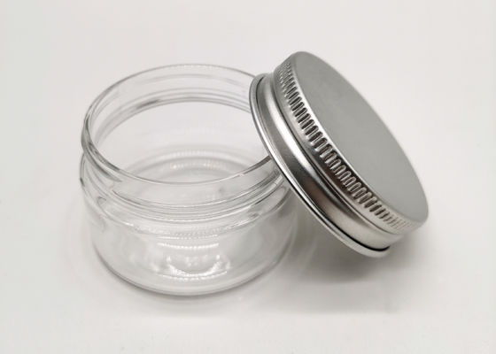 20g przezroczysty słoik kosmetyczny PET z zakrętką aluminiową