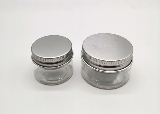 20g przezroczysty słoik kosmetyczny PET z zakrętką aluminiową