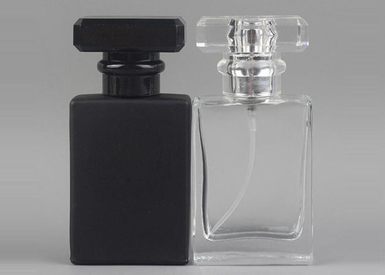 Kosmetyczna super przezroczysta szklana butelka perfum 50 ml 100 ml Czarny matowy design